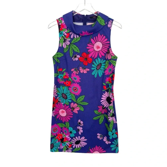 TRINA TURK Vibrant Floral Ponte‎ Knit Sleeveless Shift Dress 8 - Picture 2 of 13